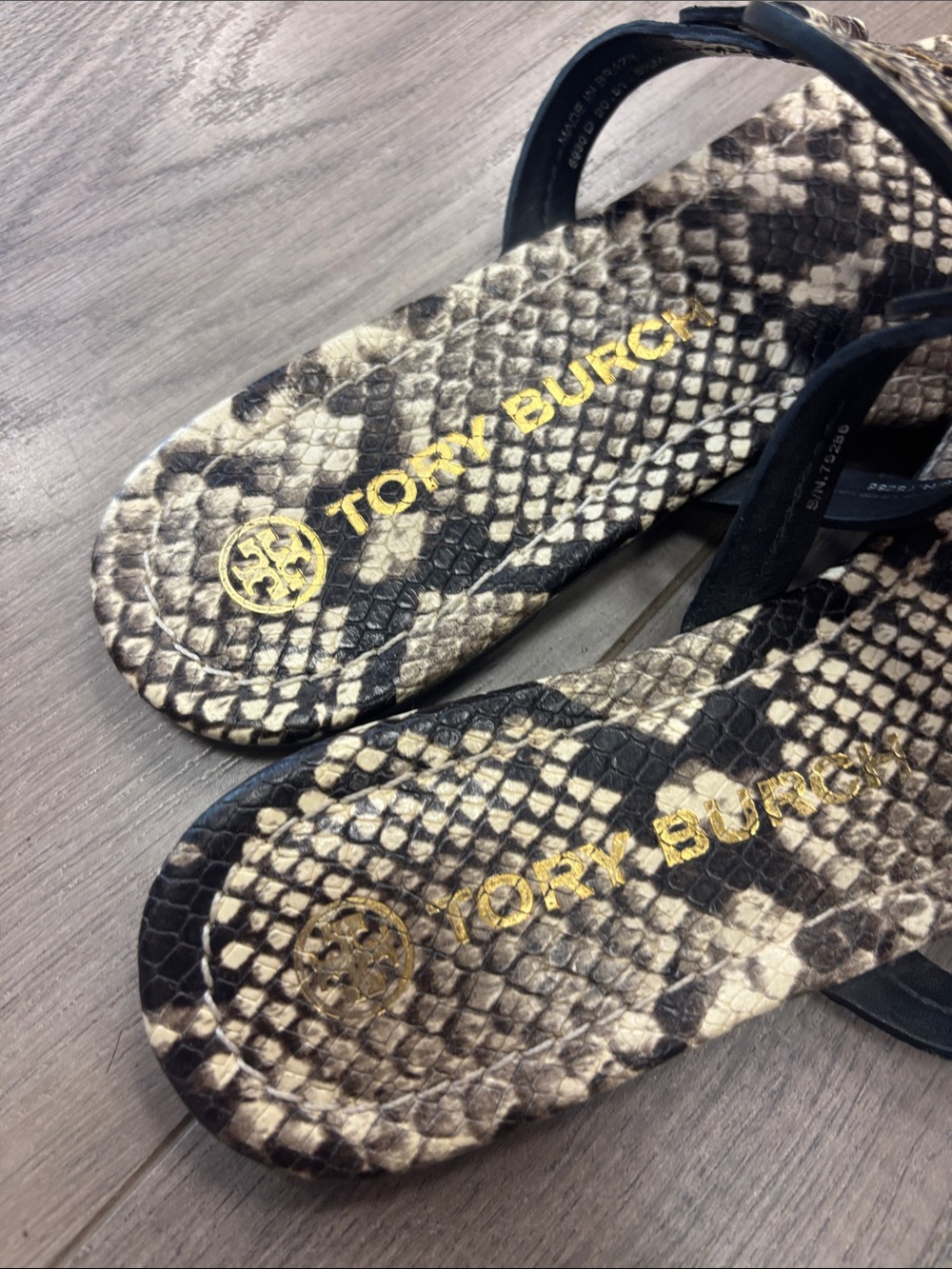 Tory Burch Snake-Print Miller Thong Sandals - Picture 4 of 11